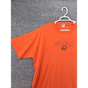 Vintage Russell Athletic NuBlend Tshirt Mens 3XL Orange Short Sleeve Made USA
